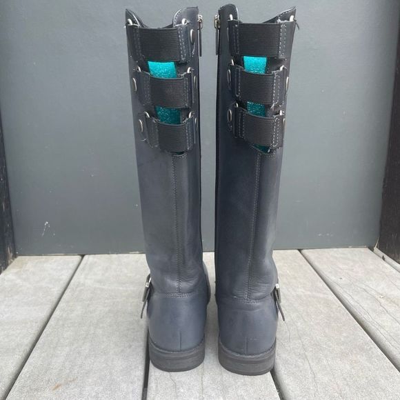 Harley Davidson Motorcycle Riding Boots Grey Tall Logo Women's US 7 - Picture 7 of 12